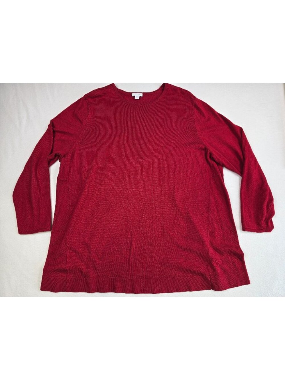 J Jill 2X Red Long-Sleeve Knit Tunic Sweater Top